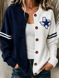 Women'S Casual Football Knitted Cardigan Top