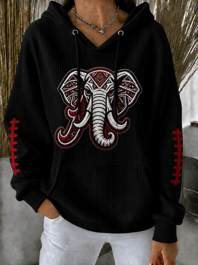 Women'S Football Printed Hooded Sweatshirt