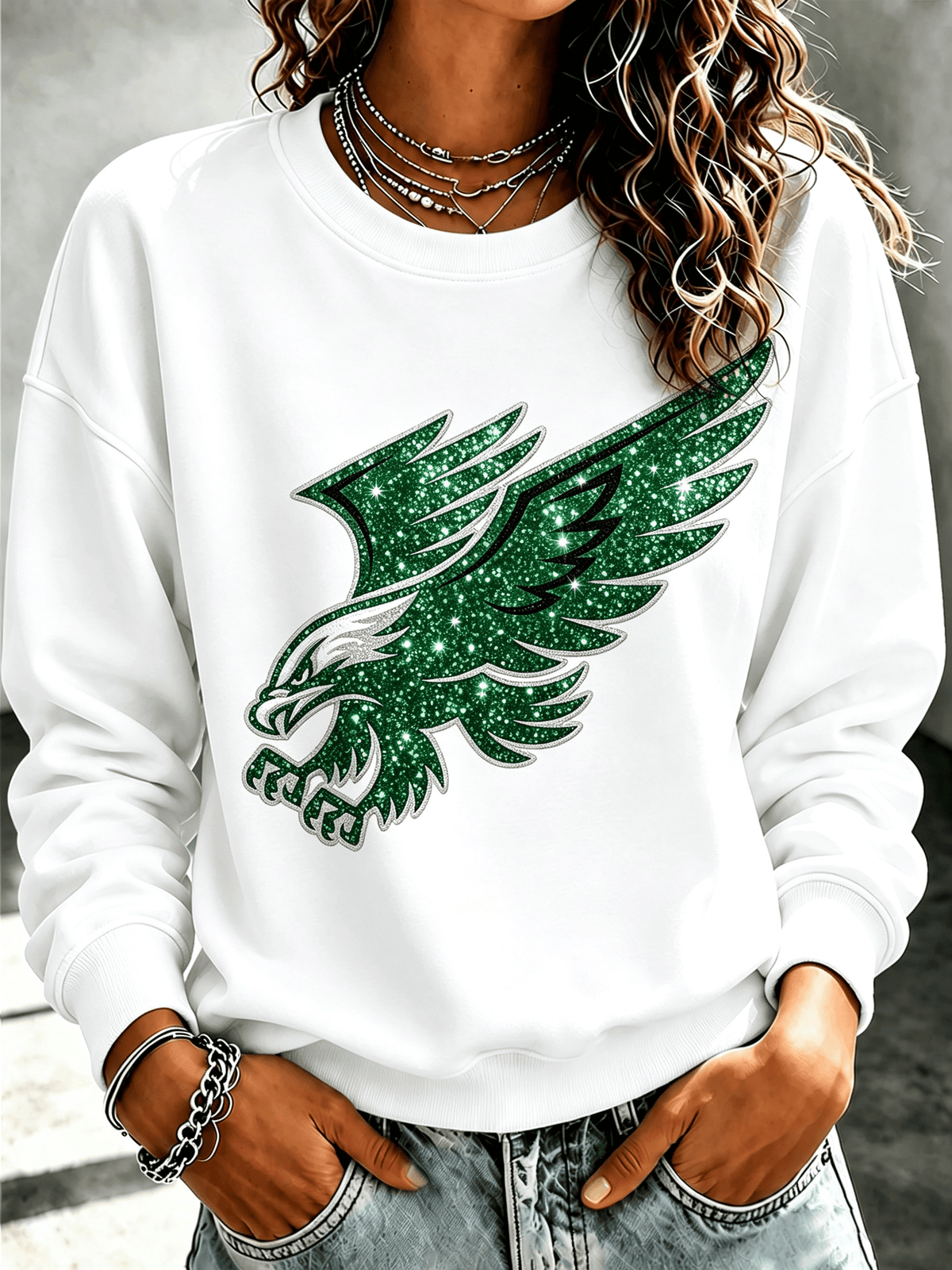 Women'S Football Printed Round Neck T-Shirt