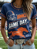 Women's Football Game Print Casual T-Shirt
