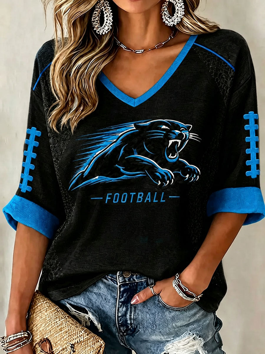 Women's Go Football Waffle Top