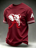 Men'S Rugby Printed Round Neck T-Shirt