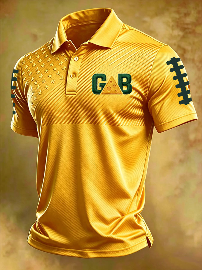 Men'S Football Printed Polo Shirt