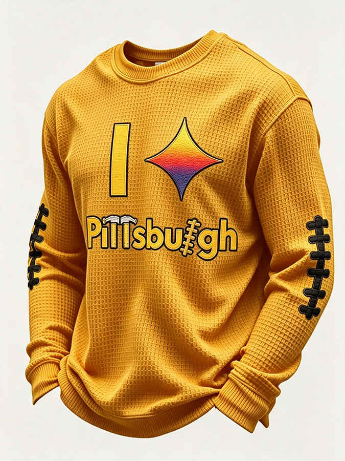 Men'S Football Enthusiast Sports Waffle Top