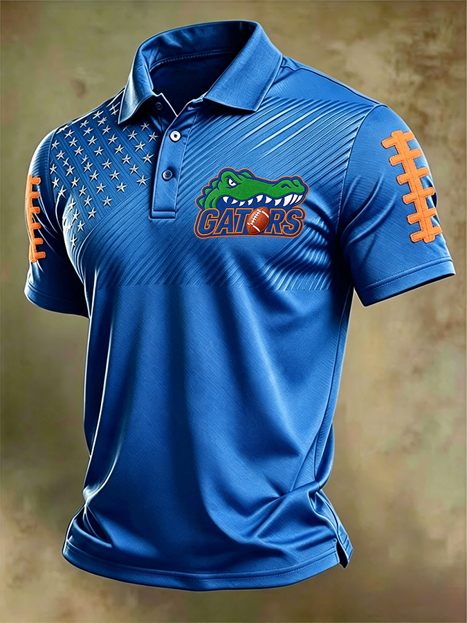 Men'S Retro Football Polo Shirt