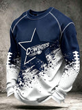 Men'S Football Printed Waffle Sweatshirt