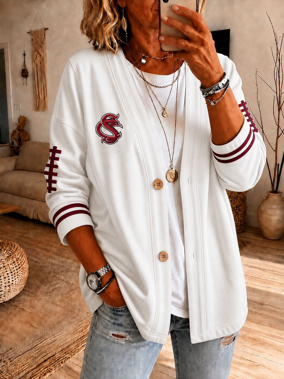 Women'S Football Fan Cardigan