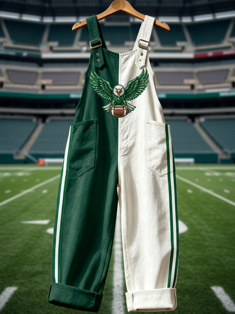 Women's Football Print Overalls