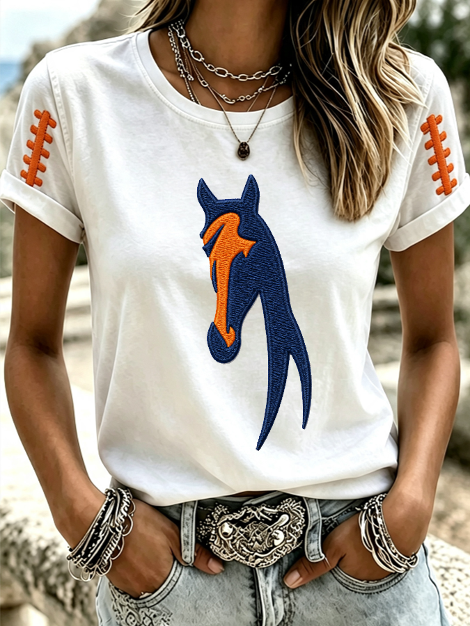 Women'S Casual Football Tie Dye Sports T-Shirt