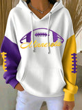 Women'S Football Fans Print Hooded Sweatshirt
