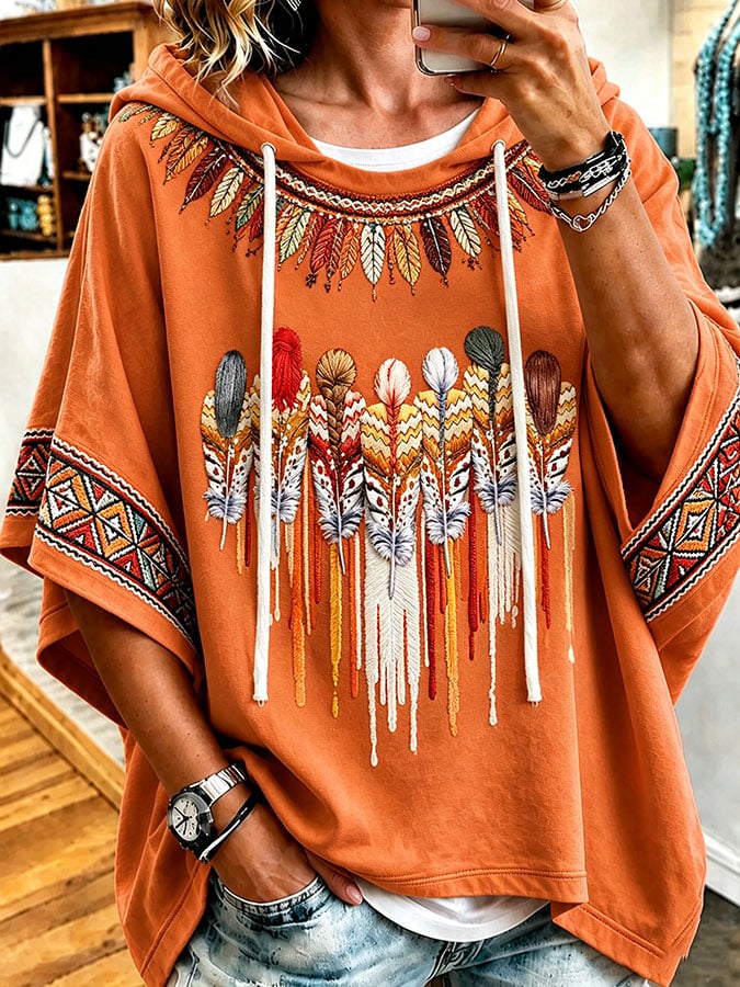 Women's "Orange Shirt Day" Printed Loose-Fit Sweatshirt