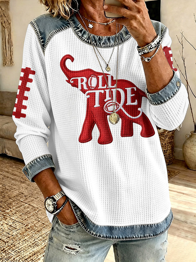 Women'S Football Printed Casual Long Sleeve Top