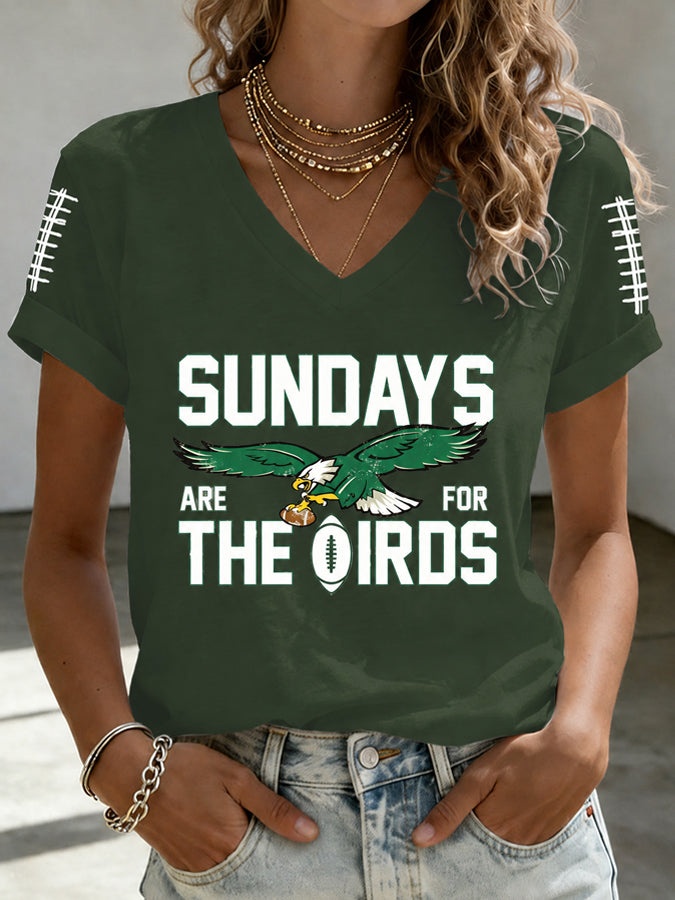 Women's Football Print Casual T-shirt