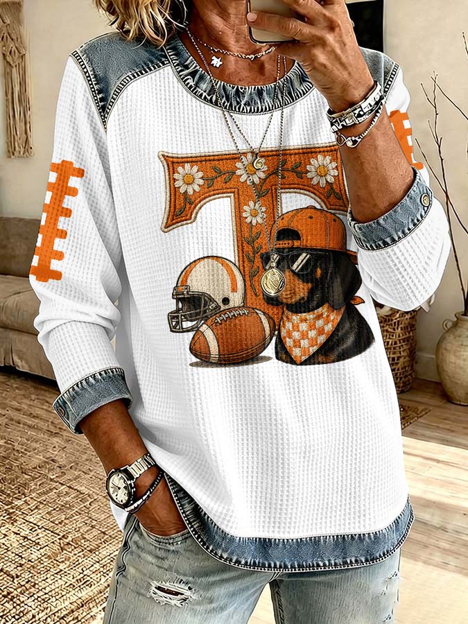 Women'S Rugby Print Long-Sleeved Sweatshirt