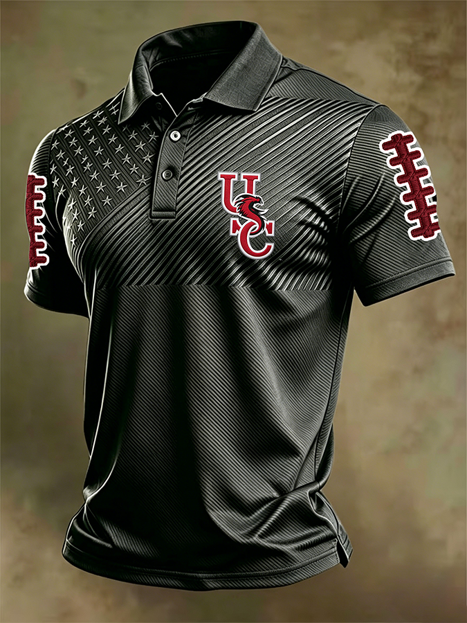 Men'S Retro Football Polo Shirt