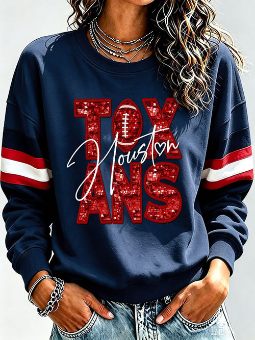 Ladies' Rugby Printed Round Neck T-Shirt
