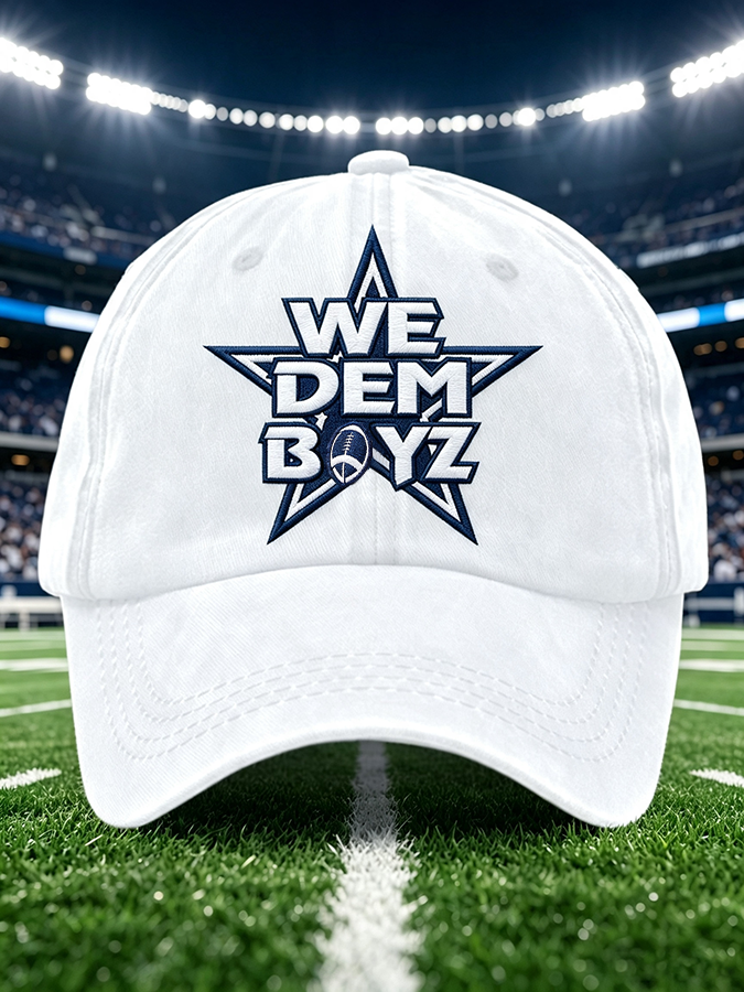 Unisex Football Print Washed Duckbill Cap