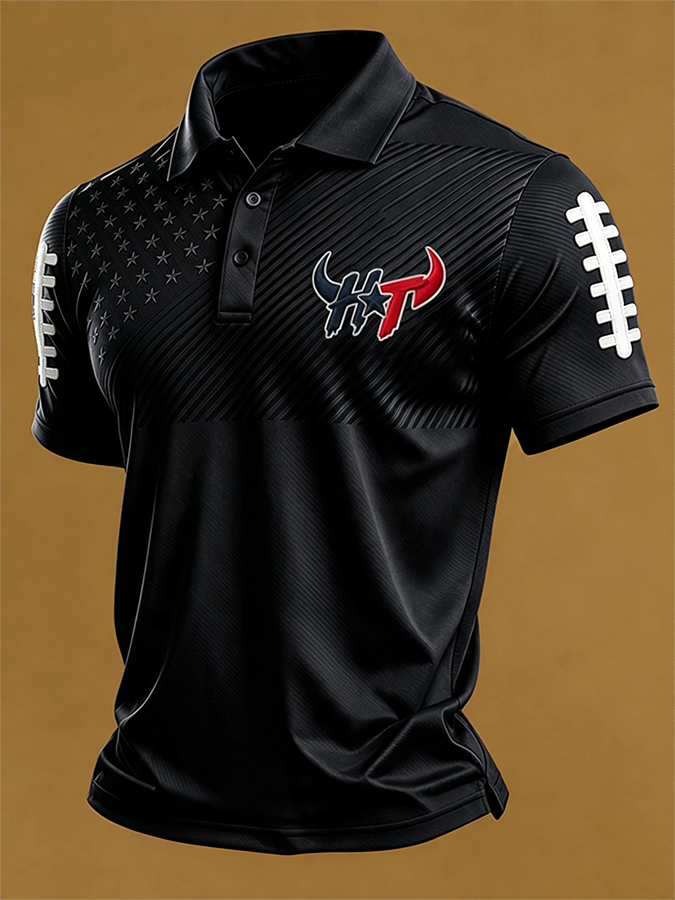 Men's Football Print Casual Printed T-shirt