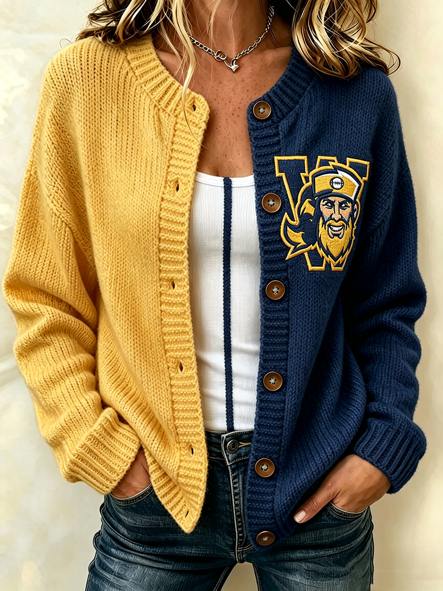 Women'S Football Print Waffle Top