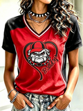 Women'S Football Print Short-Sleeve T-Shirt