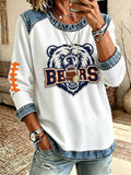 Women'S Football Printed Casual Long Sleeve Top