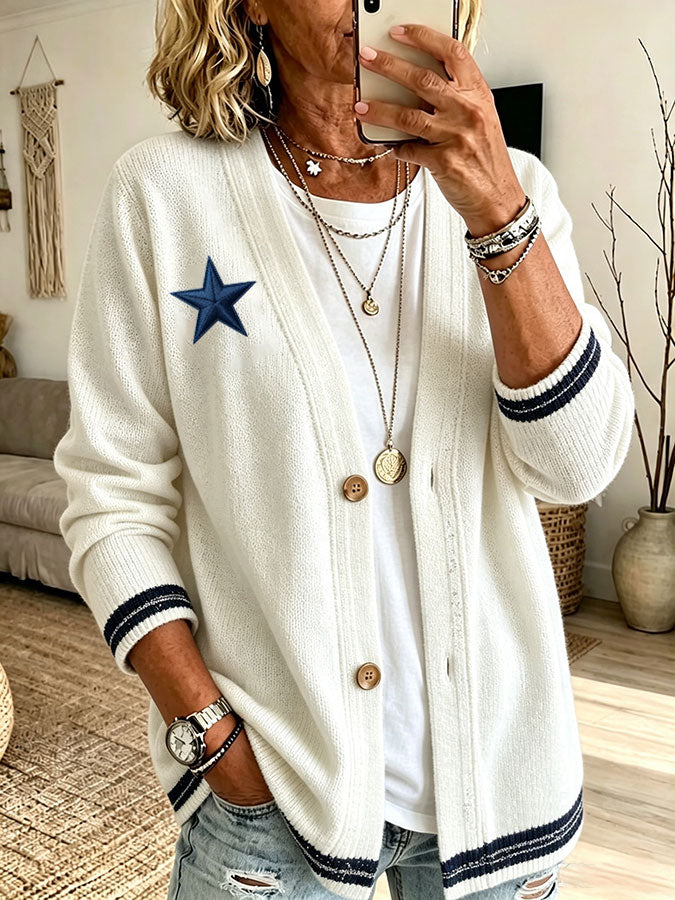 Women'S Football Printed Cardigan