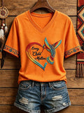❤️Buy 3 Get 5% Off❤️Women's  Retro Orange Shirt Day Print T-shirt