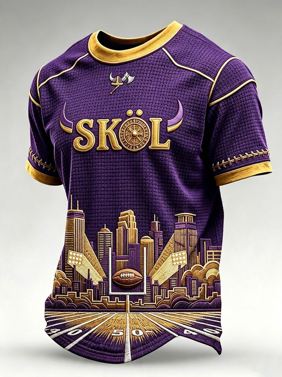 Men'S Football Print Waffle T-Shirt