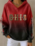 Women's Football Fan Printed Vintage Hoodie