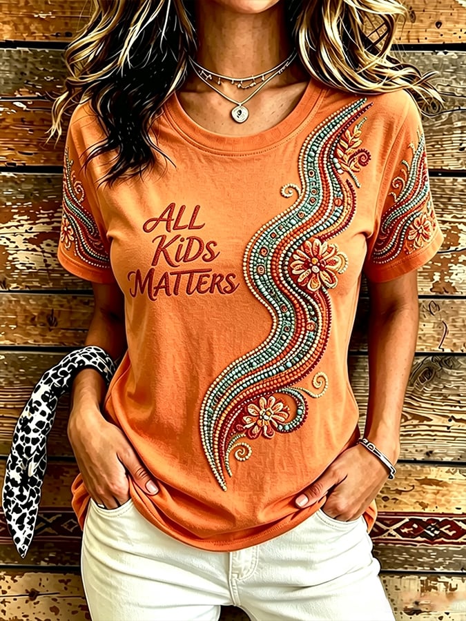 ❤️Buy 3 Get 20% Off❤️Women's  Retro   Orange Shirt Day Print T-shirt