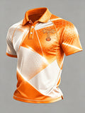 Men's University Football Team Fans Football Print Casual Polo