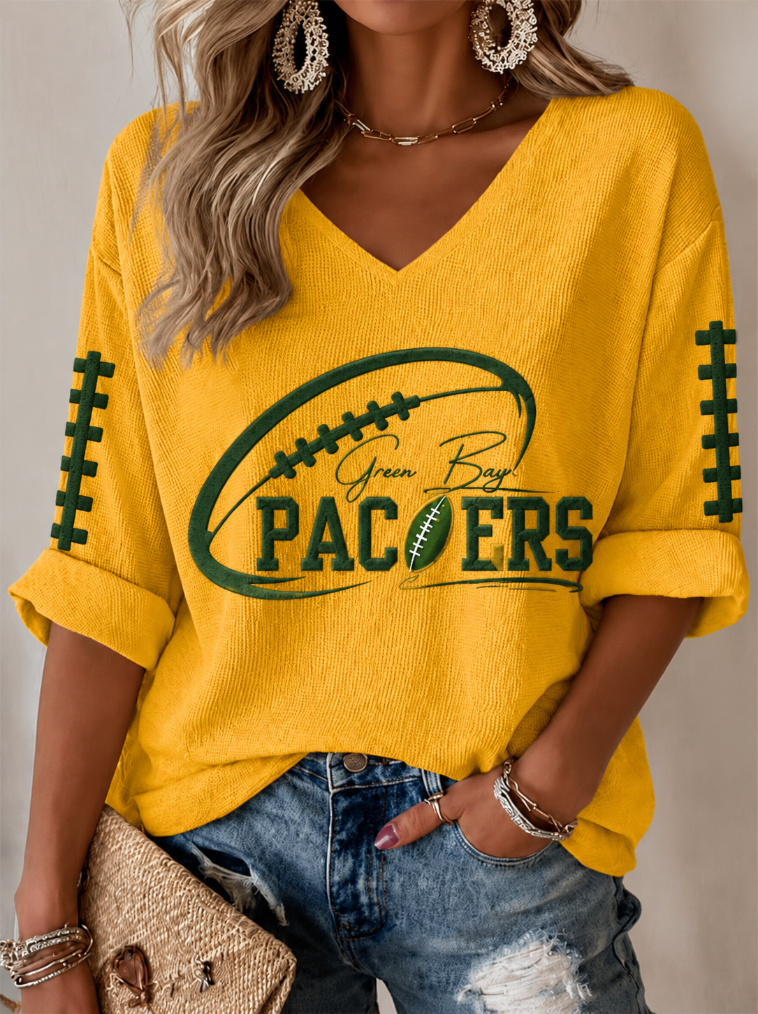 Women'S Football Casual Printed Top