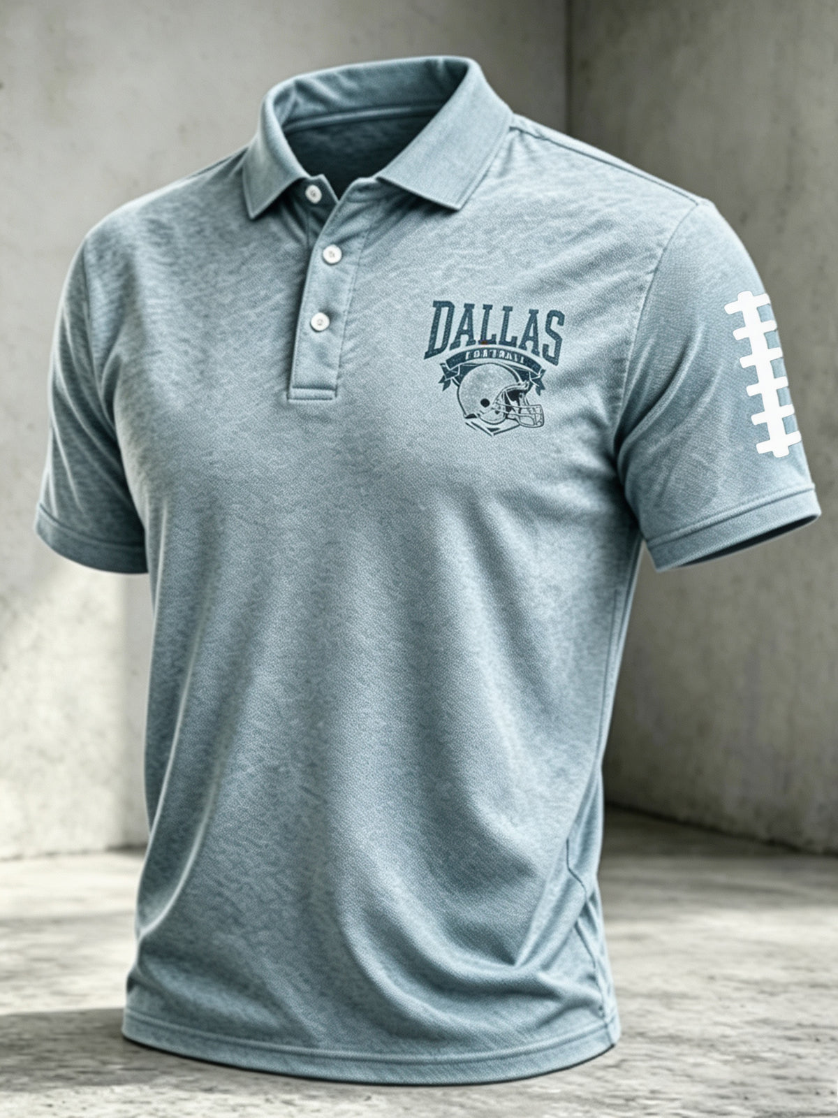 Men's Football Print Casual Polo