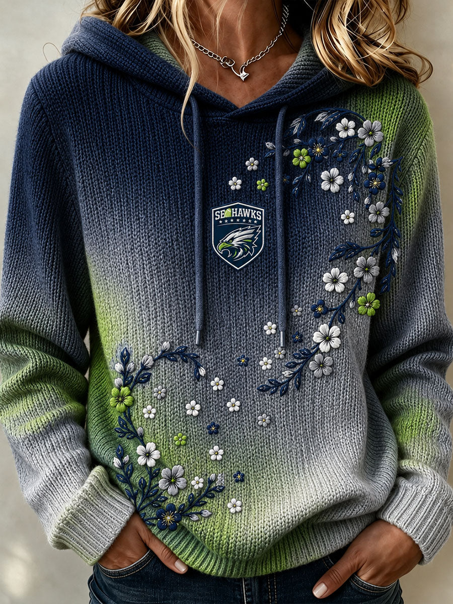 Women's American football knitted hooded